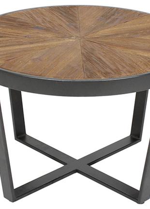Столик металлический Хьюго с деревянной столешницей, 60см, цве...