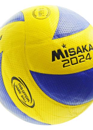 Мяч волейбольный MS 0162-2 бесшовный размер 5 материал PU MIKASA