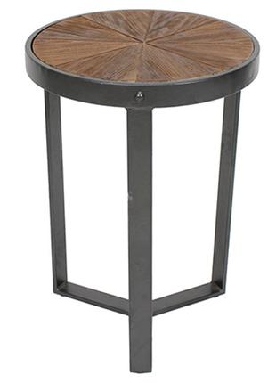 Столик металлический Хьюго с деревянной столешницей, 56см, цве...