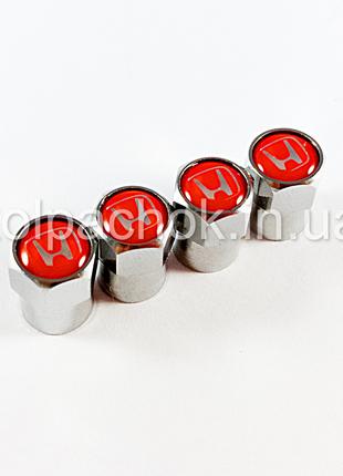 Колпачки на ниппеля Honda красный лого