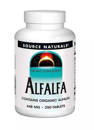 Натуральная добавка Source Naturals Alfalfa 648 mg, 250 таблеток