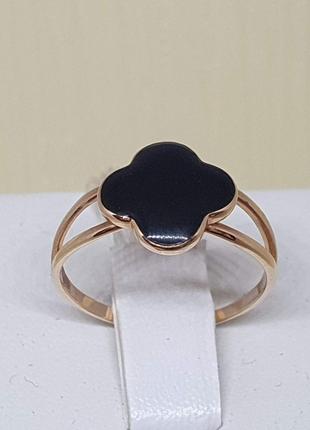 Золотое кольцо с эмалью. 1710556