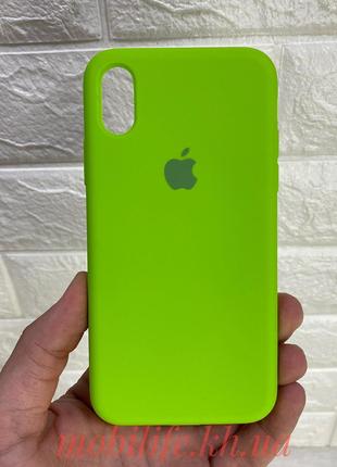Чехол Silicon case iPhone X , iPhone Xs,iPhone 10 Lawn green (...