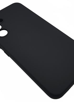 Матовый силиконовый чехол с микрофиброй на Samsung A54 черный