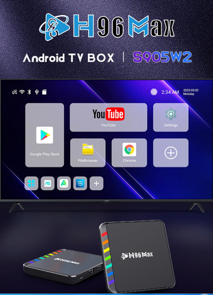 Приставка H96 Max S905 W2 Smart TV Box Android 11, 4/64 ГБ.