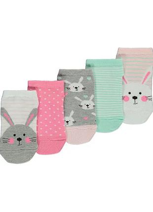 Шкарпетки дитячі для дівчинки george, набір 5 пар 200803