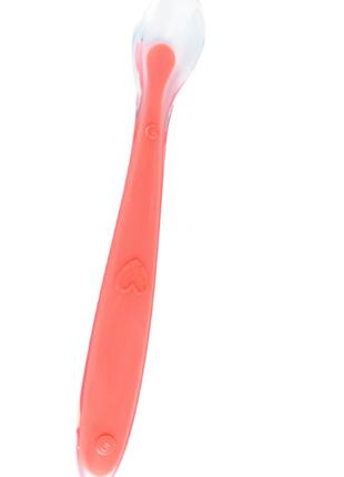 Силиконовая ложка для кормления ребенка 15.8х2.4 см Розовый (v...