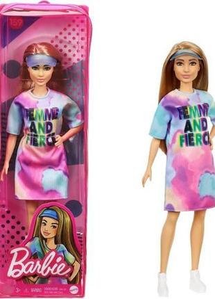 Barbie модница fashionistas tie-dye t-shirt dress grb51 petite...