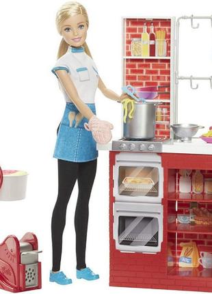 Barbie барби шеф итальянской кухни spaghetti chef doll & playset