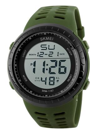 Спортивные мужские часы Skmei 1167AG Army Green водостойкие на...