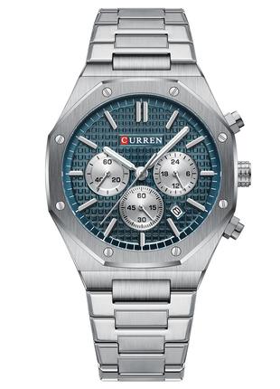 Классические мужские наручные часы Curren 8440 Silver-Blue