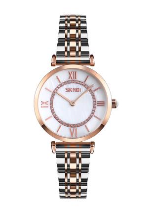 Женские часы Skmei 9198TRGWTH-S Rose Gold-Silver-White Lady на...