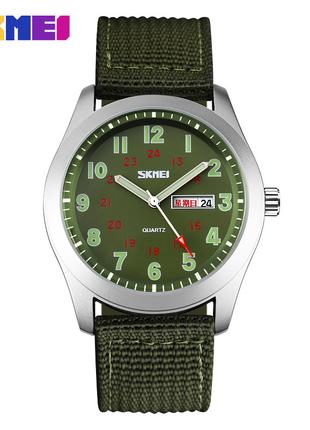 Спортивные мужские часы Skmei 9112GN Silver-Green водостойкие ...