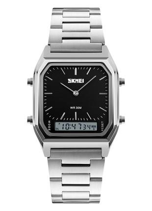 Спортивные мужские часы Skmei 1220SIBK Silver-Black водостойки...