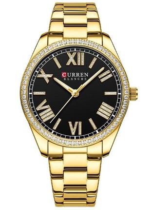 Классические женские наручные часы Curren 9088 Gold-Black