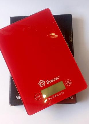 Электронные кухонные весы Domotec MS-912 до 7 кг Red