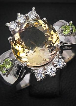 Серебряное кольцо с натуральным аметрином