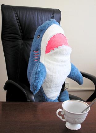 Акула мягкая игрушка плюшевая большая 80 см Икеа Ikea обнимашк...