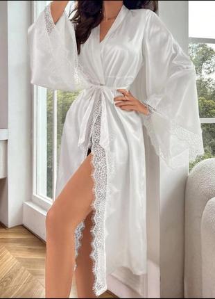 Роскошный сексуальный халат для дома/отдыха с кружевом shein