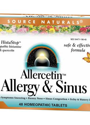 Растительный Комплекс от Аллергии, Allercetin, Source Naturals...