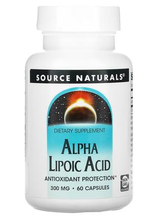 Альфа-липоевая кислота, 300 мг, Alpha Lipoic Acid, Source Natu...