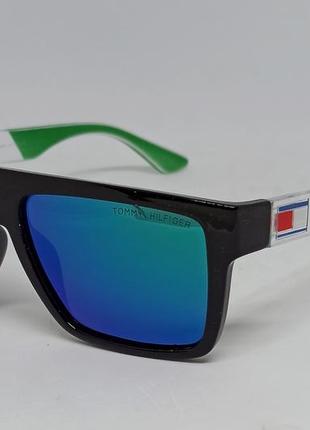 Tommy hilfiger очки мужские солнцезащитные сине зеленые зеркал...