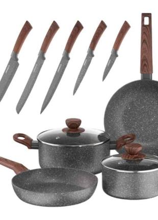 Набір посуду нержавіюча сталь Midori, 12 предметів - Ardesto
