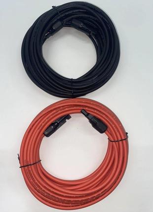Комплект соединительных кабелей с разъёмами MC4 (длина 12 метров)