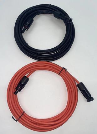 Комплект соединительных кабелей с разъёмами MC4 (длина 6 метров)