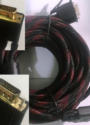 Видео кабель VGA/DVI 2 ферит. 10 м