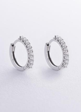 Золотые серьги - кольца с бриллиантами 314261121