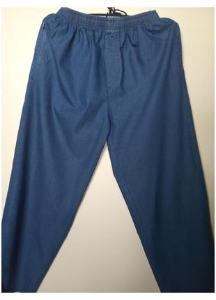 Повседневные летние брюки брюки,пояс на резинке, цвет синий, о...