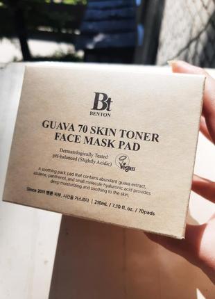 Тонер-пады benton guava 70 skin toner face mask pad 70 шт