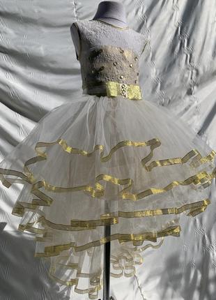 Платтячко нарядне, вкорочене, святкова сукня зі шлейфом