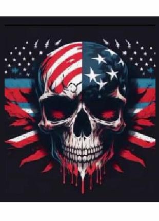 Шеврон череп и флаг США Американский каратель Шевроны на заказ...