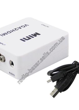 Перехідник-Конвертер з VGA на HDMI зі звуком