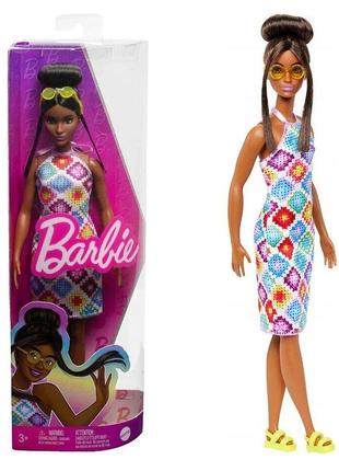 Кукла Barbie "Модница" в платье с узором в ромб