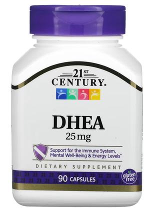 Дегидроэпиандростерон, 25 мг, DHEA, 21st Century, 90 капсул