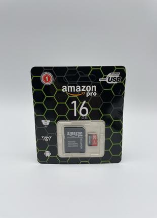 Карта памяти micro AMAZON 16GB class 10 (c адаптером)