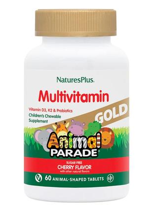 Мультивитамины для Детей, Вкус Вишни, Animal Parade Gold, Natu...