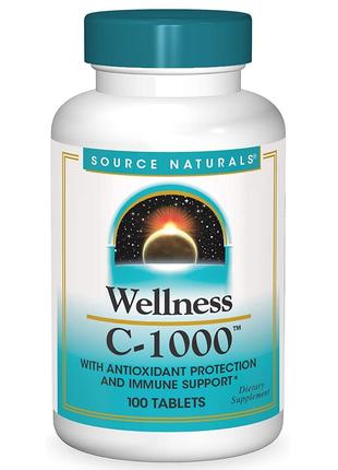 Вітамін C-1000, Wellness, Source Naturals, 100 таблеток