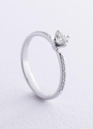 Помолвочное кольцо с бриллиантами (белое золото) 231111121