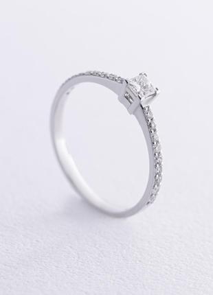 Помолвочное кольцо с бриллиантами (белое золото) 225761121