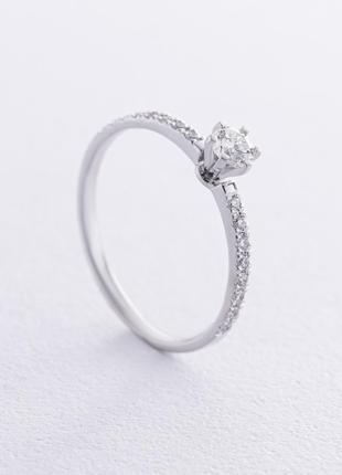 Помолвочное кольцо с бриллиантами (белое золото) 220201121