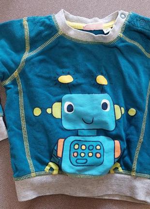 Детский флисовый свитшот кофта с роботом 86см