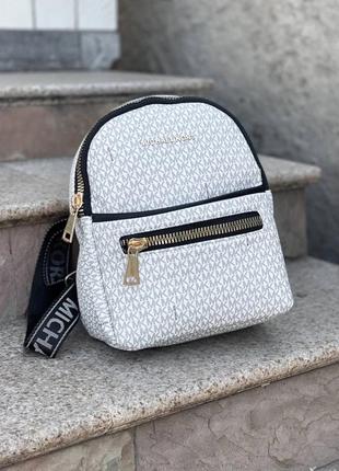 Белый рюкзак michael kors 23х28х13,5 женская сумка портфель из...