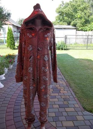 ( 48 / 50 р )  флисовая пижама кигуруми теплая толстая унисекс...