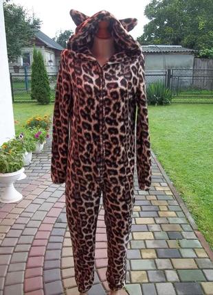 ( 44 р ) женская флисовая пижама кигуруми тигровая теплая толс...