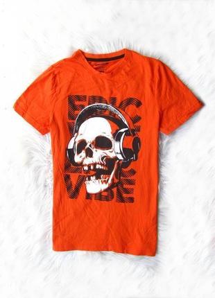 Хлопковая футболка скелет череп f&f