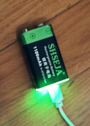 Акумулятор Крона, USB зарядка|1180mAh 9V|акумуляторна батарейка